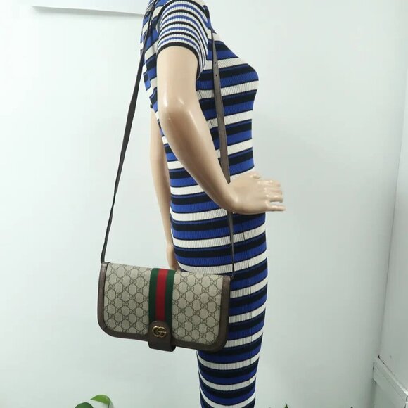 Authentic GUCCI Ophidia Compartment Messenger Canvas Shoulder Bag 1126-121424 - Picture 12 of 12